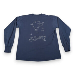 Vintage Hilly Hundred Shirt Adult LARGE Blue 1998 Cycling Bike Race Indiana 90s